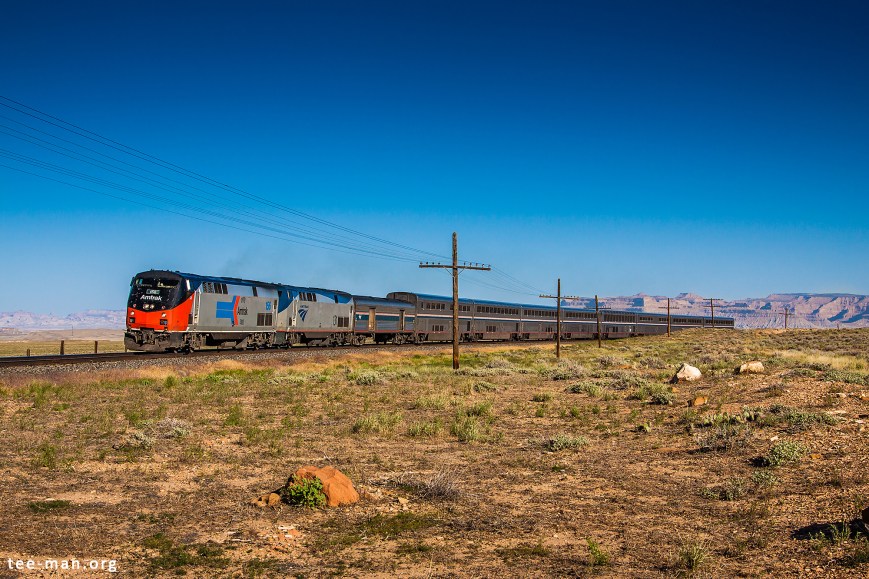 Amtrak's 156 hauls the California Zephyr from San Francisco to Chicago through Green River. 1.6.2014