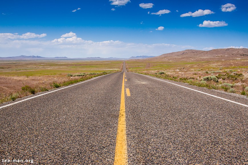 Straight through the dry wilderness, headed for Utah's Great Salt Lake. 3.6.2014